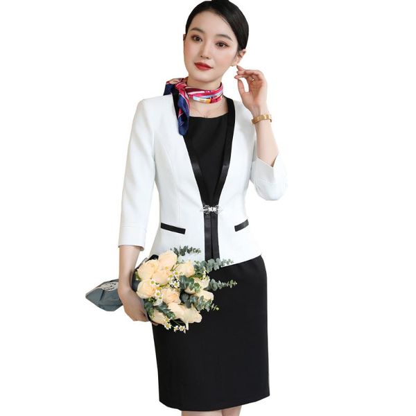 two piece dress white pink black office ladies formal skirt suit women elegant female set for el work business wear
two piece dress white pink black office ladies formal skirt suit women elegant female set for el work business wear