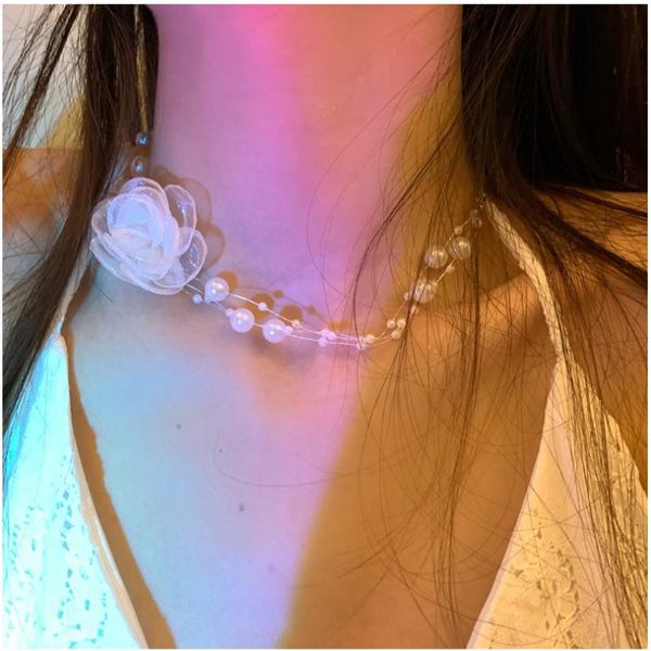 chains trendy jewelry pretty flower necklace sweet design thin plastic wire simulated pearls choker women party gift, Silver
chains trendy jewelry pretty flower necklace sweet design thin plastic wire simulated pearls choker women party gift, Silver