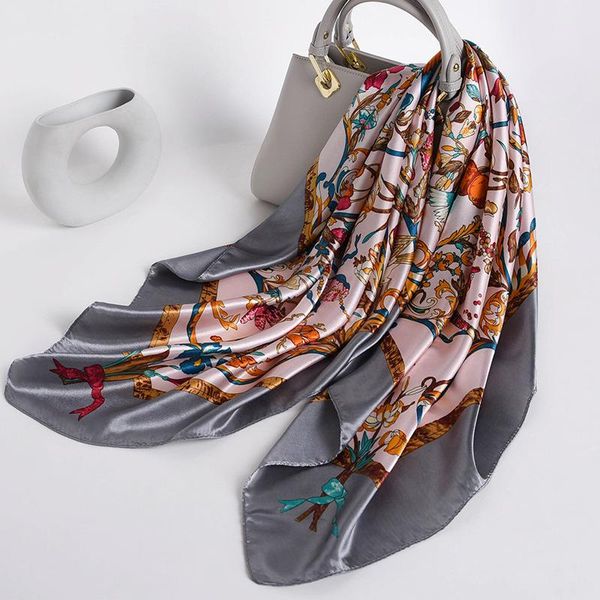 scarves silk satin square scarf women hijab headband bandana hair tie band print skinny headware ladies bag wrap handkerchief 90*90cm, Blue;gray
scarves silk satin square scarf women hijab headband bandana hair tie band print skinny headware ladies bag wrap handkerchief 90*90cm, Blue;gray