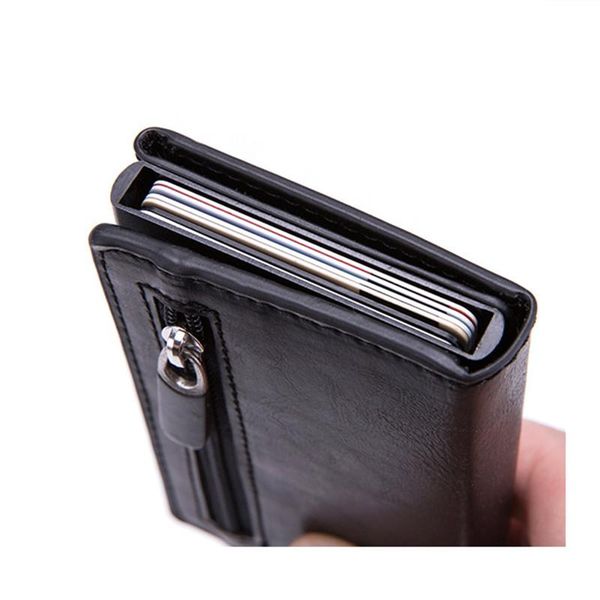 card holders vintage anti-theft men holder blocks rfid wallets leather security information aluminium metal purse fashion, Brown;gray
card holders vintage anti-theft men holder blocks rfid wallets leather security information aluminium metal purse fashion, Brown;gray