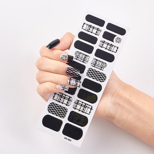 tips/sheet solid color and striped manicure creative women salon nail wraps diy sticker set for nails shiny1, Black
tips/sheet solid color and striped manicure creative women salon nail wraps diy sticker set for nails shiny1, Black