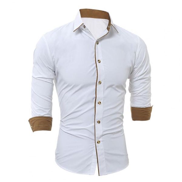 men's casual shirts men shirt long sleeve contrast colors single-breasted turn-down collar business 2021, White;black
men's casual shirts men shirt long sleeve contrast colors single-breasted turn-down collar business 2021, White;black