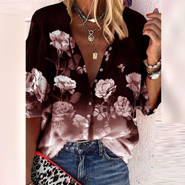 spring single breasted button tee shirt vintage v neck long sleeve women summer rose flower print office lady t-shirts women's t-shirt, White
spring single breasted button tee shirt vintage v neck long sleeve women summer rose flower print office lady t-shirts women's t-shirt, White