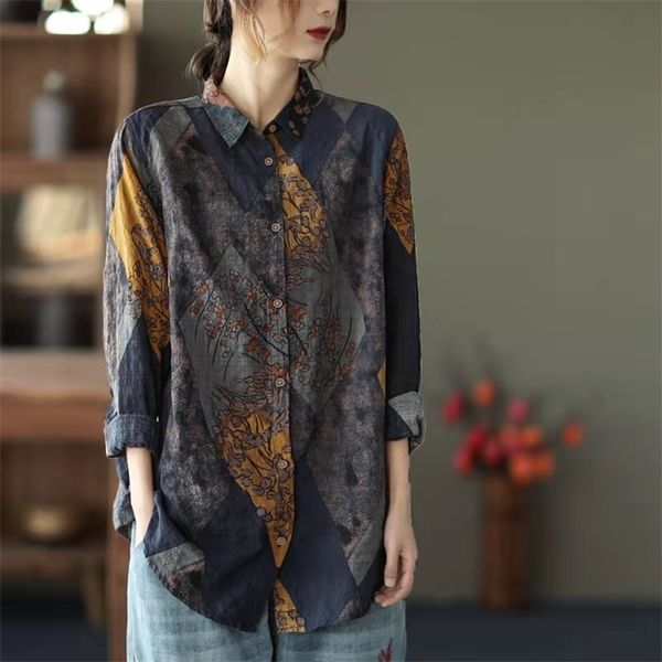 arrival spring/autumn arts style women cotton vintga print long sleeve blouse single breasted turn-down collar shirt w25 210512, White
arrival spring/autumn arts style women cotton vintga print long sleeve blouse single breasted turn-down collar shirt w25 210512, White