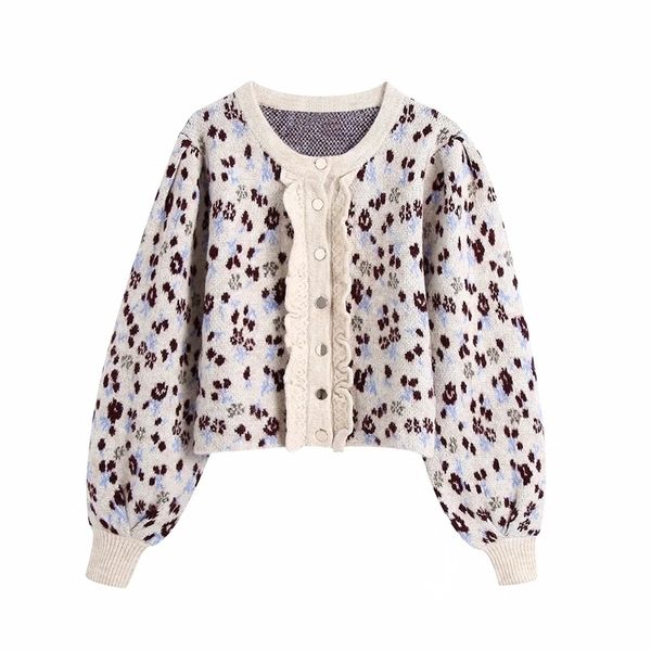 autumn and winter round neck lantern sleeves single-breasted chest laminated decorative jacquard knitted jacket 210521, White
autumn and winter round neck lantern sleeves single-breasted chest laminated decorative jacquard knitted jacket 210521, White