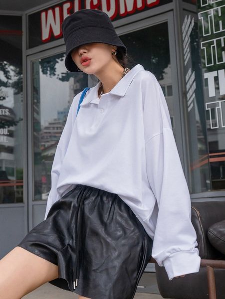 dazy solid half button sweatshirt t3es#, White;black
dazy solid half button sweatshirt t3es#, White;black