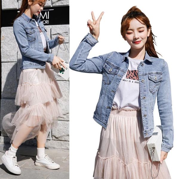 women's jackets spring and autumn slim stretch denim jacket female student casual fashion plus size ladies, Black;brown
women's jackets spring and autumn slim stretch denim jacket female student casual fashion plus size ladies, Black;brown