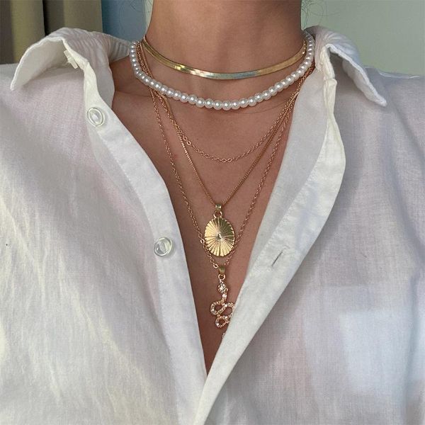 chokers layered chain necklace neck chains snake pendant jewelry for women punk choker pearls goth multilayers, Golden;silver
chokers layered chain necklace neck chains snake pendant jewelry for women punk choker pearls goth multilayers, Golden;silver