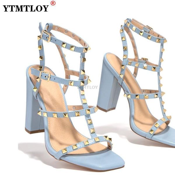 design summer rivet high heels women's thick heel sandals mid-heel open toe with pvc buckle strap square dress shoes, Black
design summer rivet high heels women's thick heel sandals mid-heel open toe with pvc buckle strap square dress shoes, Black