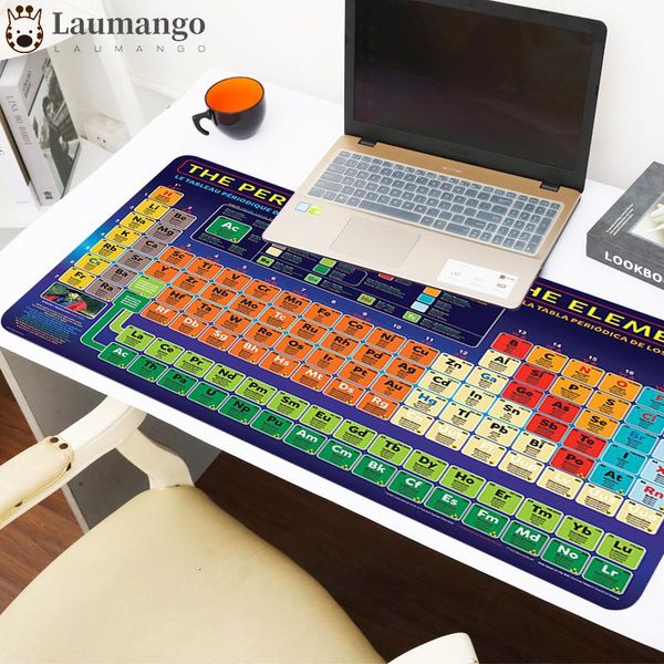 mouse pads & wrist rests large anti-slip anime locking edge computer pad lapkeyboard natural rubber periodic table of the elements