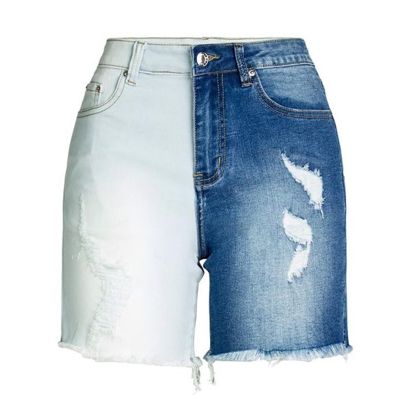 women's jeans product pants, feet shorts, elastic slim stitching color matching hole high waist pencil pants, Blue
women's jeans product pants, feet shorts, elastic slim stitching color matching hole high waist pencil pants, Blue