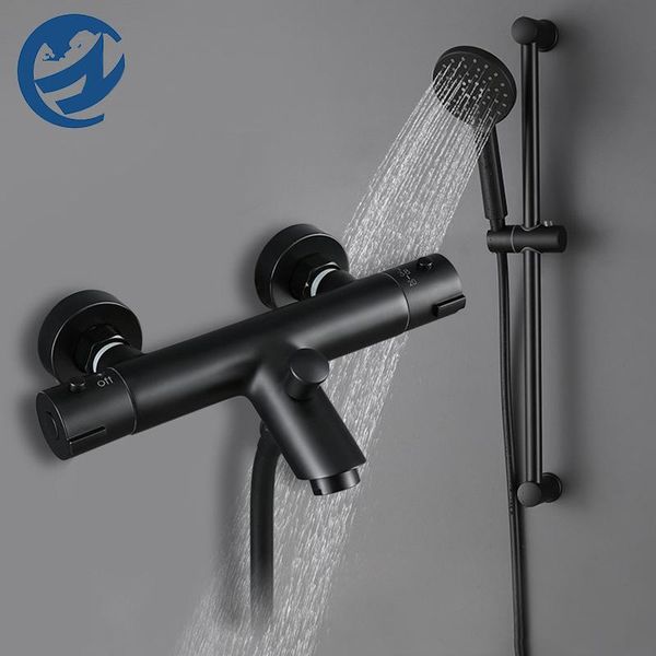 black thermostatic bathtub faucet wall mount cold water mixer tap bath shower with lifting rod bathroom sets
black thermostatic bathtub faucet wall mount cold water mixer tap bath shower with lifting rod bathroom sets