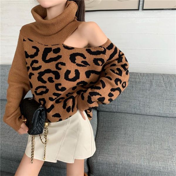korean fashion off shoulder vintage leopard print multi-dressed brown sweater turtleneck women knitted jumpers girl women's sweate, White;black
korean fashion off shoulder vintage leopard print multi-dressed brown sweater turtleneck women knitted jumpers girl women's sweate, White;black
