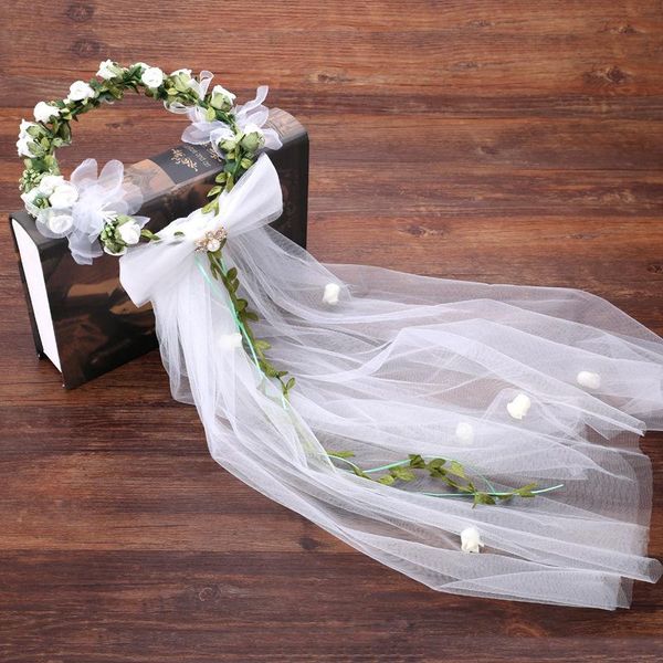 bridal veils bohemia cute girl headwear for wedding white rose flowers beaded accessories voile tulle pearls, Black
bridal veils bohemia cute girl headwear for wedding white rose flowers beaded accessories voile tulle pearls, Black