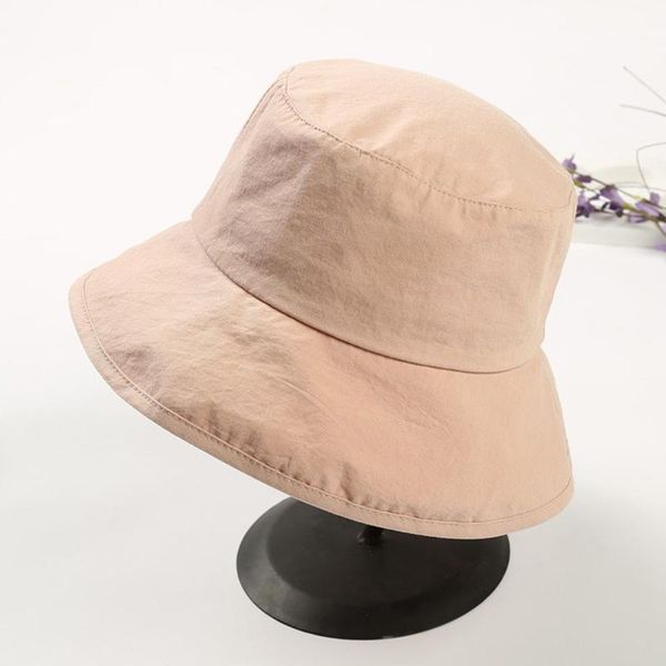 cloches summer girl solid color bucket hats shading flat caps outdoor fishing hunting fisherman sunscreen folding cap, Blue;gray
cloches summer girl solid color bucket hats shading flat caps outdoor fishing hunting fisherman sunscreen folding cap, Blue;gray