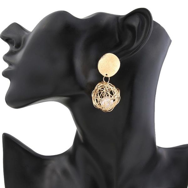 gold color stud earrings geometric weave ball pearl pendant for women brincos earing brinco oorbellen earings jewelry, Golden;silver
gold color stud earrings geometric weave ball pearl pendant for women brincos earing brinco oorbellen earings jewelry, Golden;silver