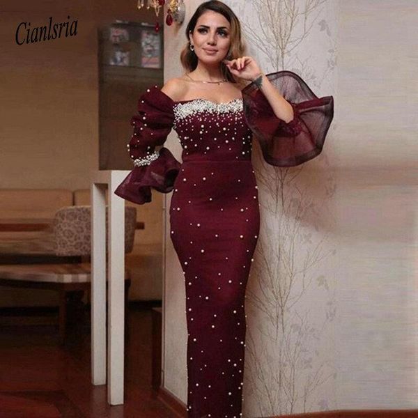 party dresses purple muslim mermaid evening dress 2021 full sleeves beading pearls formal abiti da sera, White;black
party dresses purple muslim mermaid evening dress 2021 full sleeves beading pearls formal abiti da sera, White;black