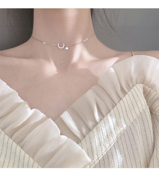 sterling silver 3pcs/lot moon star simple personality design ins chain choker fashion necklaces chokers, Golden;silver
sterling silver 3pcs/lot moon star simple personality design ins chain choker fashion necklaces chokers, Golden;silver