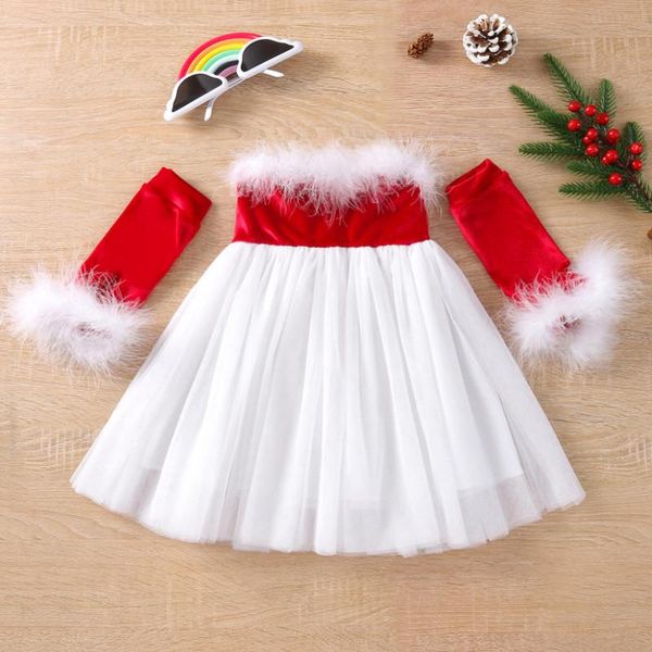 girl's dresses baby christmas dress with sleeves, plush decoration ruffles patchwork holiday mesh stitching spring autumn clothing, Red;yellow
girl's dresses baby christmas dress with sleeves, plush decoration ruffles patchwork holiday mesh stitching spring autumn clothing, Red;yellow