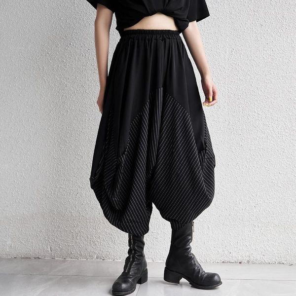 women's pants & capris superaen 2021 summer streetwear stripe patchwork irregular loose ankle-length harem, Black;white
women's pants & capris superaen 2021 summer streetwear stripe patchwork irregular loose ankle-length harem, Black;white