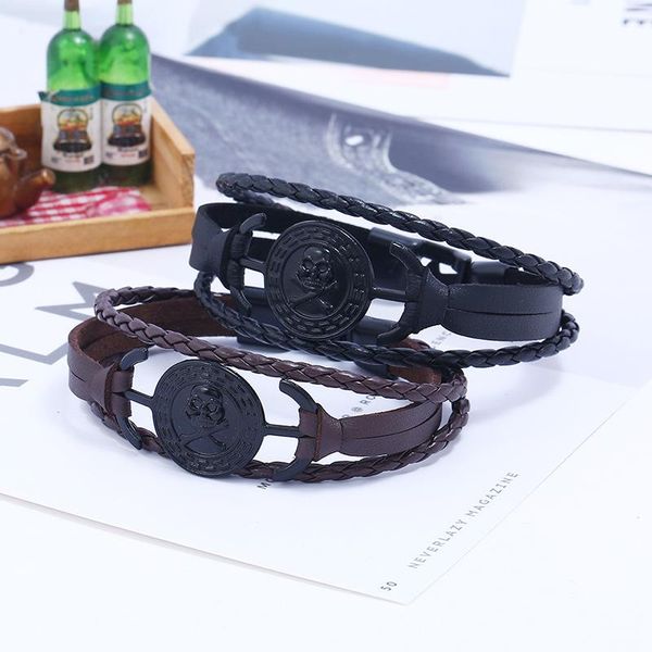 charm bracelets genuine leather bracelet men punk multilayer braided rope for male women jewelry gifts, Golden;silver
charm bracelets genuine leather bracelet men punk multilayer braided rope for male women jewelry gifts, Golden;silver
