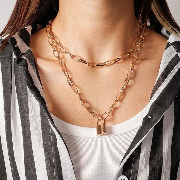 pendant necklaces punk link chain necklace gold silver color padlock women men goth party jewelry clothes accessories
pendant necklaces punk link chain necklace gold silver color padlock women men goth party jewelry clothes accessories