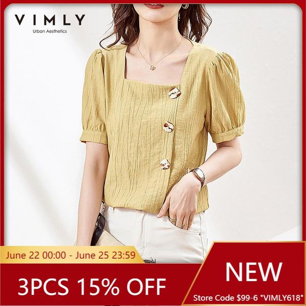 women's blouses & shirts vimly blouse elegant office ladies suqare collar 2021 puff sleeve buttons vintage women f7123, White
women's blouses & shirts vimly blouse elegant office ladies suqare collar 2021 puff sleeve buttons vintage women f7123, White