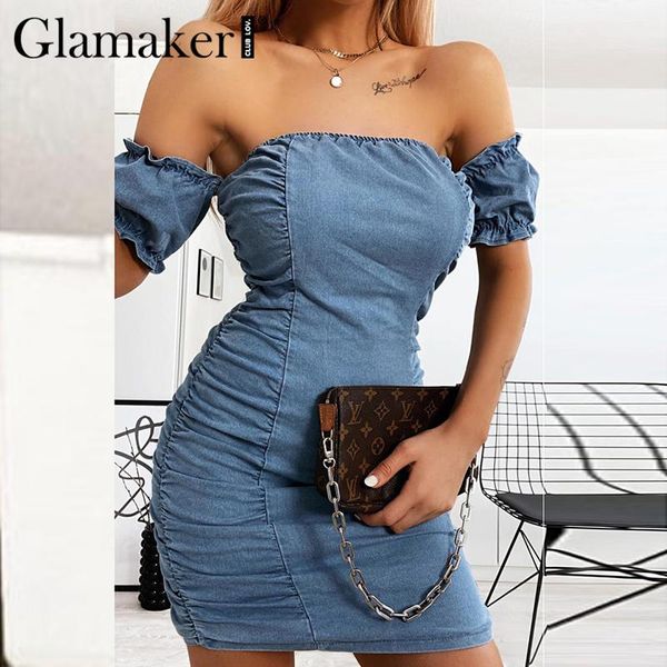 party dresses glamaker off shoulder denim bodycon mini dress holiday beach slim ruffles shir women 2021 short sexy, White;black
party dresses glamaker off shoulder denim bodycon mini dress holiday beach slim ruffles shir women 2021 short sexy, White;black