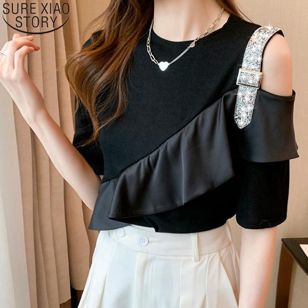 women's blouses & shirts office lady shirt off shoulder blouse women fashion ruffles cotton summer 2021 short sleeve o-neck blusas de, White
women's blouses & shirts office lady shirt off shoulder blouse women fashion ruffles cotton summer 2021 short sleeve o-neck blusas de, White