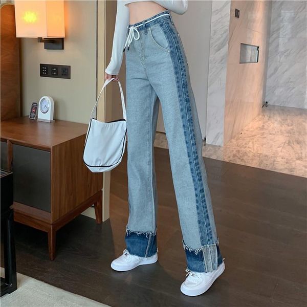 women's jeans varofi spring and autumn style design feeling burr down straight trousers women big size loose dad, Blue
women's jeans varofi spring and autumn style design feeling burr down straight trousers women big size loose dad, Blue