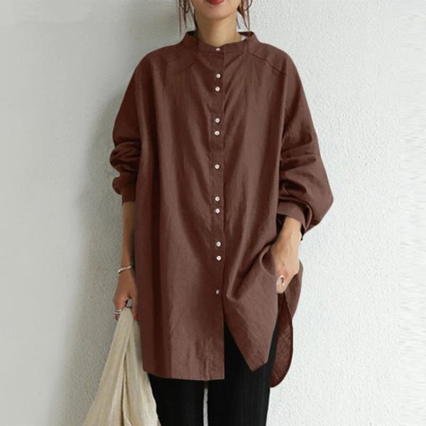 women's blouses & shirts women shirt plus size casual solid vintage button stand collar long sleeve blouse cotton linen loose office la, White
women's blouses & shirts women shirt plus size casual solid vintage button stand collar long sleeve blouse cotton linen loose office la, White