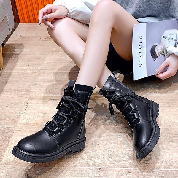boots 2021 women soft vamp fashion cross lacing platform ankle round toe non-slip casual flat snowfield, Black
boots 2021 women soft vamp fashion cross lacing platform ankle round toe non-slip casual flat snowfield, Black