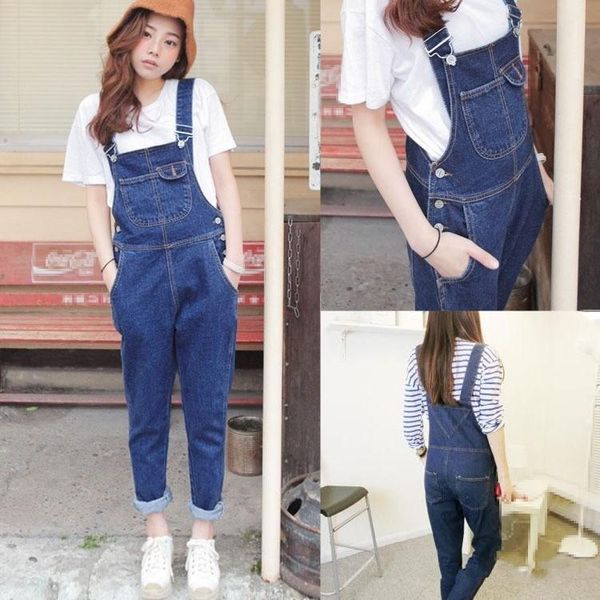 women's jumpsuits & rompers 2021 autumn women blue casual denim jumpsuit girly button pocket long romper solid fashion loose jeans over, Black;white
women's jumpsuits & rompers 2021 autumn women blue casual denim jumpsuit girly button pocket long romper solid fashion loose jeans over, Black;white