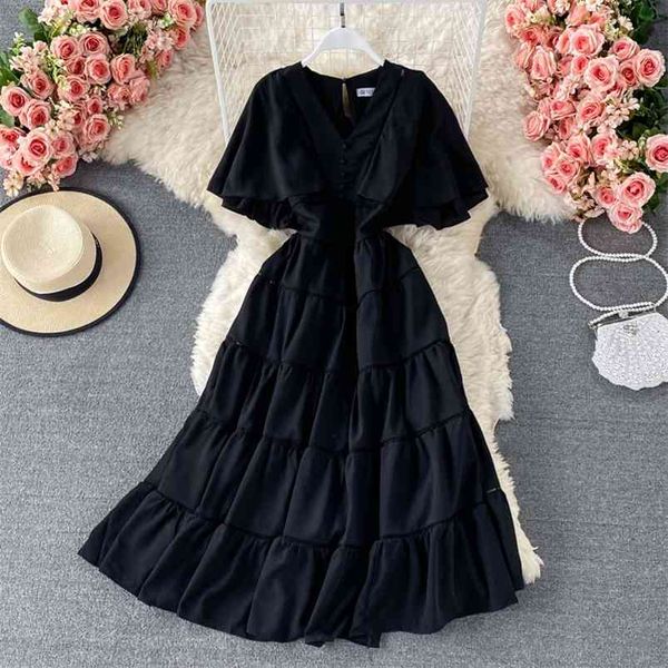 summer a line v neck elegant butterfly sleeve high waist mid-calf women dresses casual solid slim dress 210430, Black;gray
summer a line v neck elegant butterfly sleeve high waist mid-calf women dresses casual solid slim dress 210430, Black;gray