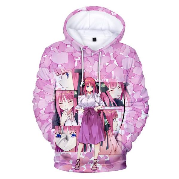 men's hoodies & sweatshirts anime the quintessential quintuplets 3d print hooded kawaii pullover tracksuit boys/girls streetwear hoodie, Black 
men's hoodies & sweatshirts anime the quintessential quintuplets 3d print hooded kawaii pullover tracksuit boys/girls streetwear hoodie, Black