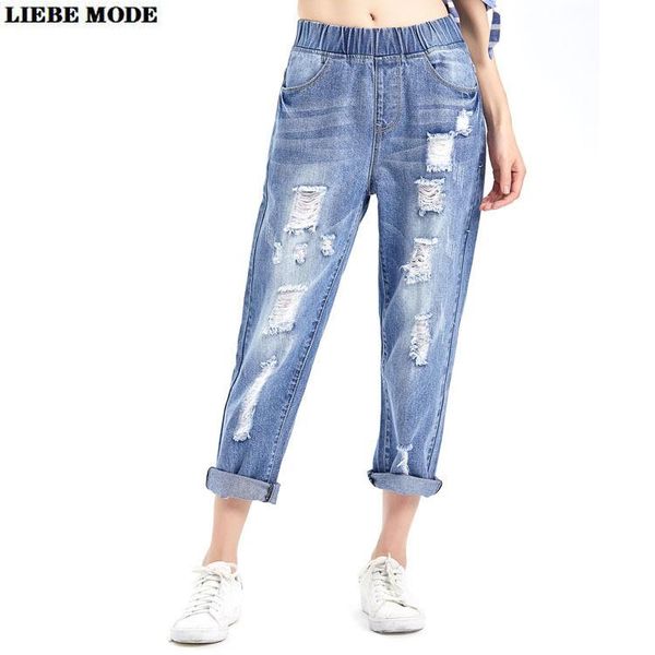 women's jeans 2021 spring summer elastic waist loose woman oversized mom ripped women casual boyfriend harem denim pants plus size 8xl, Blue
women's jeans 2021 spring summer elastic waist loose woman oversized mom ripped women casual boyfriend harem denim pants plus size 8xl, Blue