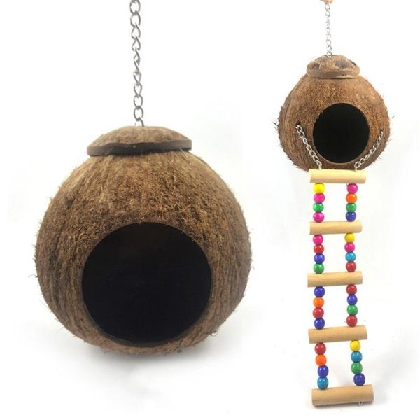 coconut shell bird nest house hut cage hanging lanyard feeder pet parrot finches sparrows parakeet + stairs cages
coconut shell bird nest house hut cage hanging lanyard feeder pet parrot finches sparrows parakeet + stairs cages