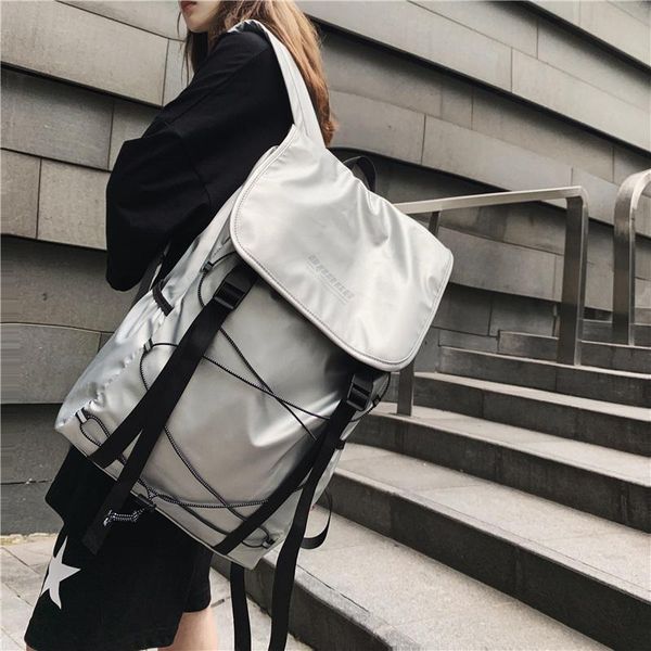backpack waterproof oxford big travel silver knapsack bag for lady men couples more useful school books
backpack waterproof oxford big travel silver knapsack bag for lady men couples more useful school books
