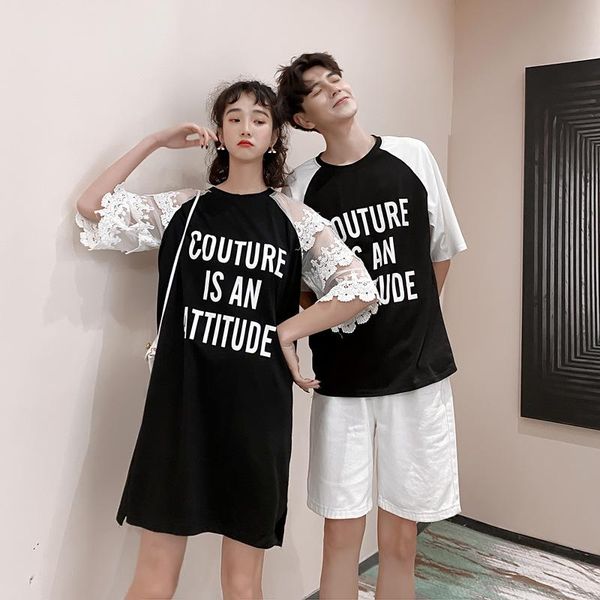 women's tracksuits 2021 summer korean style loose short-sleeved male t-shirt couple suit temperament female lace dress class trend, Gray
women's tracksuits 2021 summer korean style loose short-sleeved male t-shirt couple suit temperament female lace dress class trend, Gray