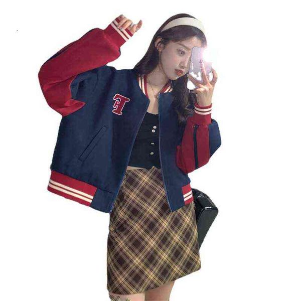 baseball suit women's autumn and winter 2021 american color contrast loose short bf style salt long sleeve tweed coat, Black;brown
baseball suit women's autumn and winter 2021 american color contrast loose short bf style salt long sleeve tweed coat, Black;brown