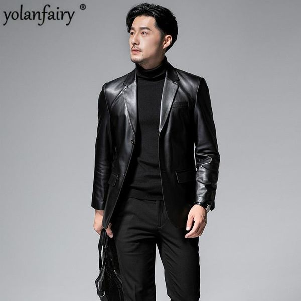 men's leather & faux mens genuine jacket real sheepskin spring autumn suit coat smart casual chaqueta cuero hombre gp2007, Black
men's leather & faux mens genuine jacket real sheepskin spring autumn suit coat smart casual chaqueta cuero hombre gp2007, Black