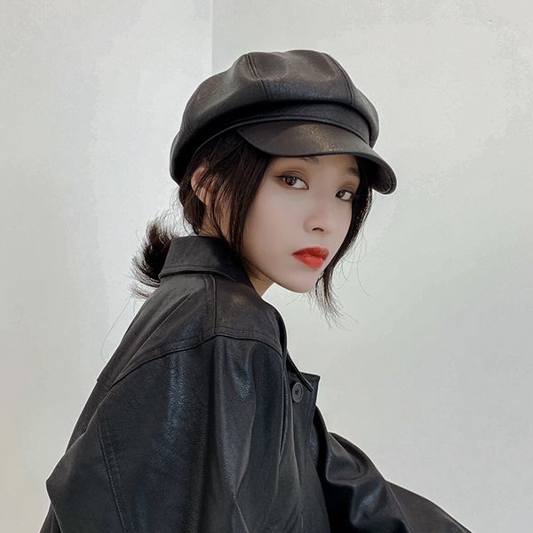 brand caps rotangk autumn winter leather octagonal hat women's net red british fashion net red beret women, Blue;gray
brand caps rotangk autumn winter leather octagonal hat women's net red british fashion net red beret women, Blue;gray