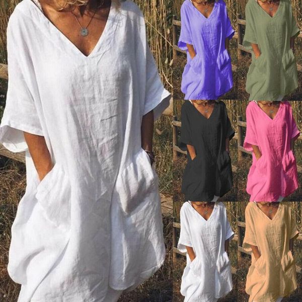 plus size 2021 loose blouse summer solid color boho womensl sundress ladies casual beach dress shirt women's blouses & shirts, White
plus size 2021 loose blouse summer solid color boho womensl sundress ladies casual beach dress shirt women's blouses & shirts, White