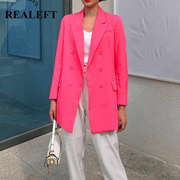 office lady women's blazers autumn double breasted female jackets notched high waist pockets outwear 210428, White;black
office lady women's blazers autumn double breasted female jackets notched high waist pockets outwear 210428, White;black