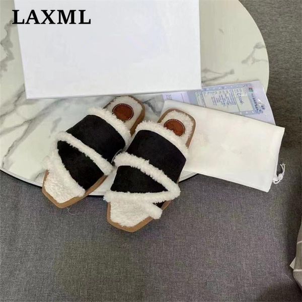 slippers laxml brand designer ladies fashion outer wear fuzzy warm flip-flops 2021 light luxury casual women's shoes, Black
slippers laxml brand designer ladies fashion outer wear fuzzy warm flip-flops 2021 light luxury casual women's shoes, Black