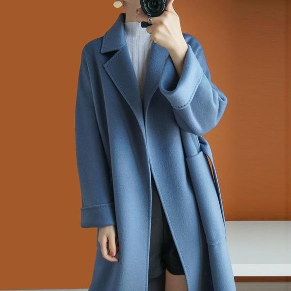 women's wool & blends autumn and winter double-sided cashmere coat medium long korean version 100% loose temperament, Black
women's wool & blends autumn and winter double-sided cashmere coat medium long korean version 100% loose temperament, Black