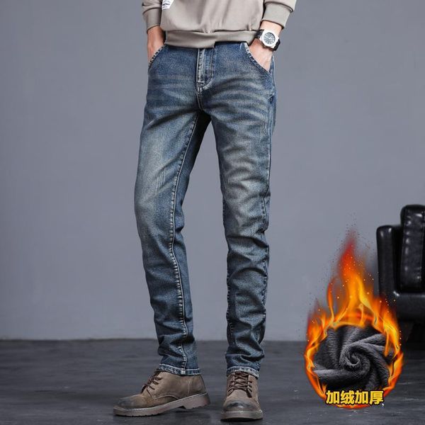 men's jeans fitted pencil fleece thick warm classic style fashion trend youth slim stretch denim men blue pants
men's jeans fitted pencil fleece thick warm classic style fashion trend youth slim stretch denim men blue pants