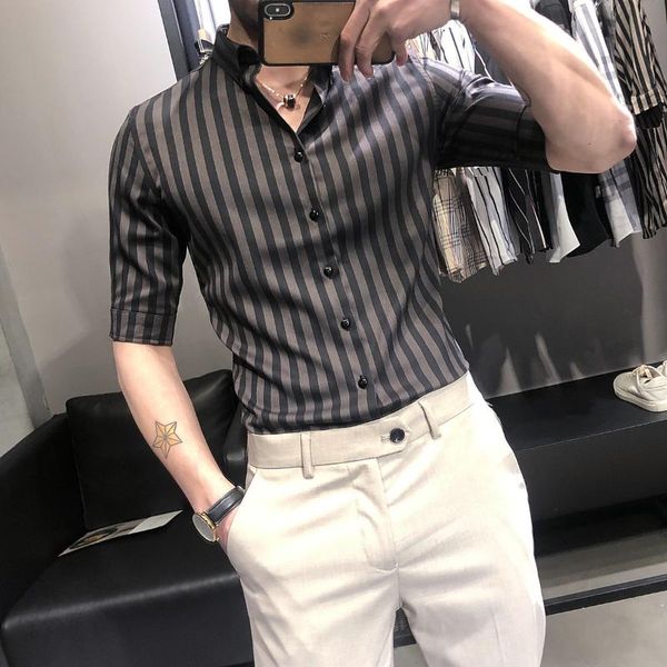 men's casual shirts striped shirt male korean net celebrity live five-point sleeve trending young students in, White;black
men's casual shirts striped shirt male korean net celebrity live five-point sleeve trending young students in, White;black