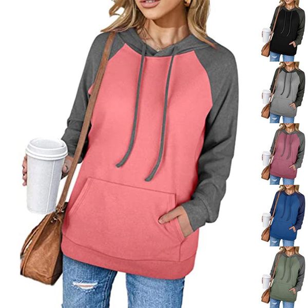 women's hoodies & sweatshirts fall 2021 fashion jacket pullover casual loose contrast color raglan sleeve pocket hooded long-sleeved sw, Black
women's hoodies & sweatshirts fall 2021 fashion jacket pullover casual loose contrast color raglan sleeve pocket hooded long-sleeved sw, Black