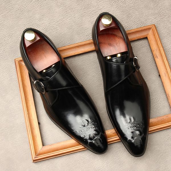 Slip On Men Dress Shoes Fashion Hasp Business Wedding Shoe Genuine Leather Pointed Toe Formal Shoe Black Oxford Shoe Lofers, Wine red
Slip On Men Dress Shoes Fashion Hasp Business Wedding Shoe Genuine Leather Pointed Toe Formal Shoe Black Oxford Shoe Lofers, Wine red